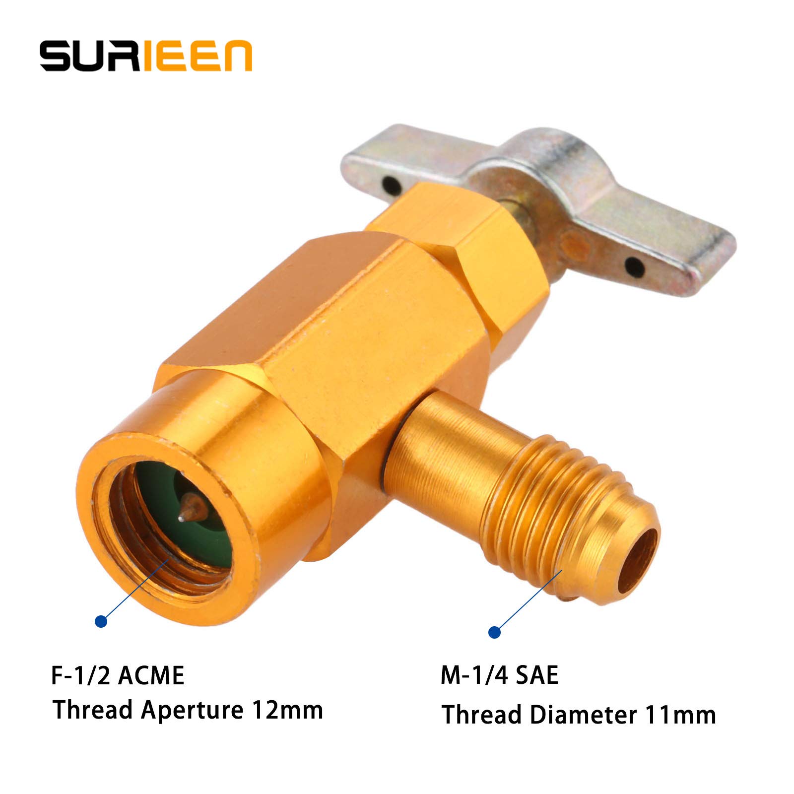 Tuyau de recharge réfrigérant A/C R134A avec jauge et port de climatisation pour robinet et valve adaptateur R134A à basse pression et adaptateur de conversion R12 vers R134a