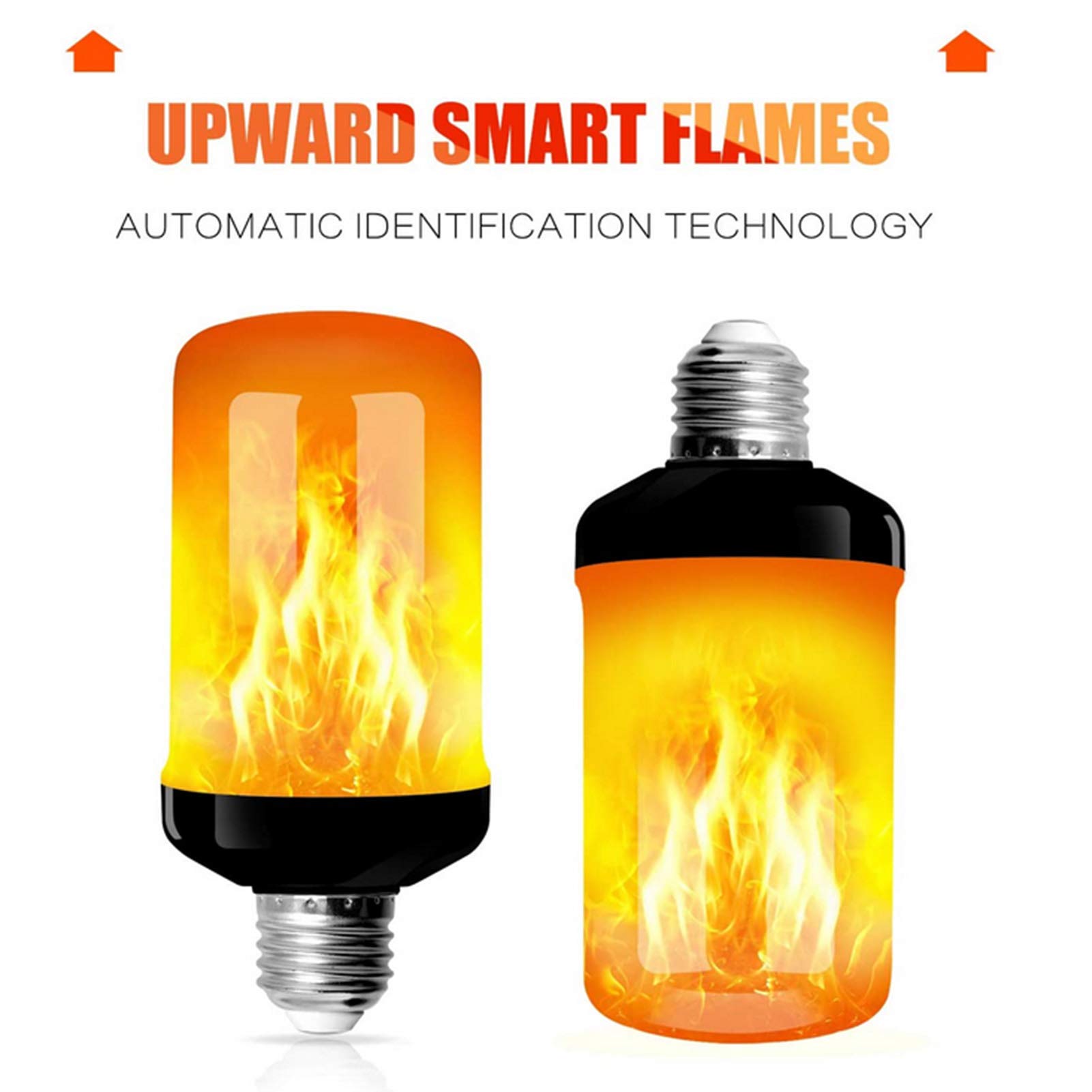 Lampadine a LED con effetto fiamma fuoco, fiamme simulate 5 W 1400 K, 4 modalità con luci decorative a fiamma simulata effetto capovolto, Halloween/Natale ecc.