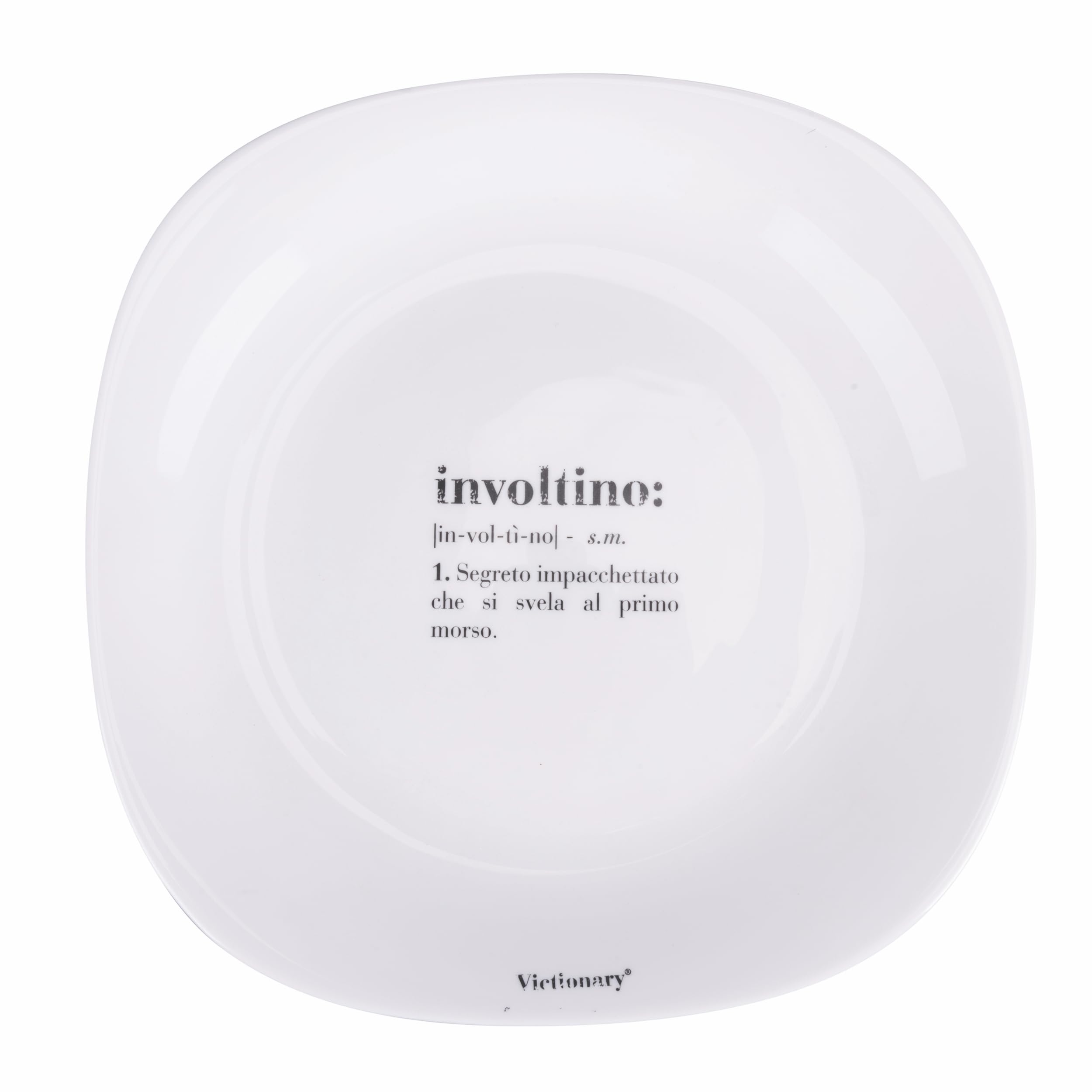 Villa d'Este Home Tivoli 1996 Set of 6 Square Dinner Plate 28 x 28 cm in Opal Glass, Victionary Roll