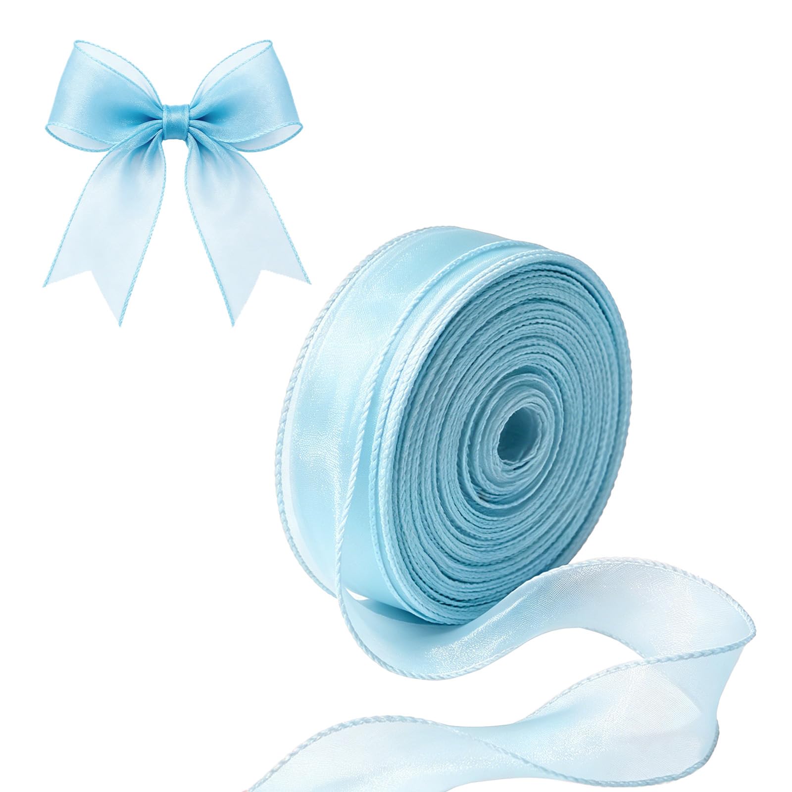 Oblihumoy Blue Organza Ribbon 45m x 4cm Each