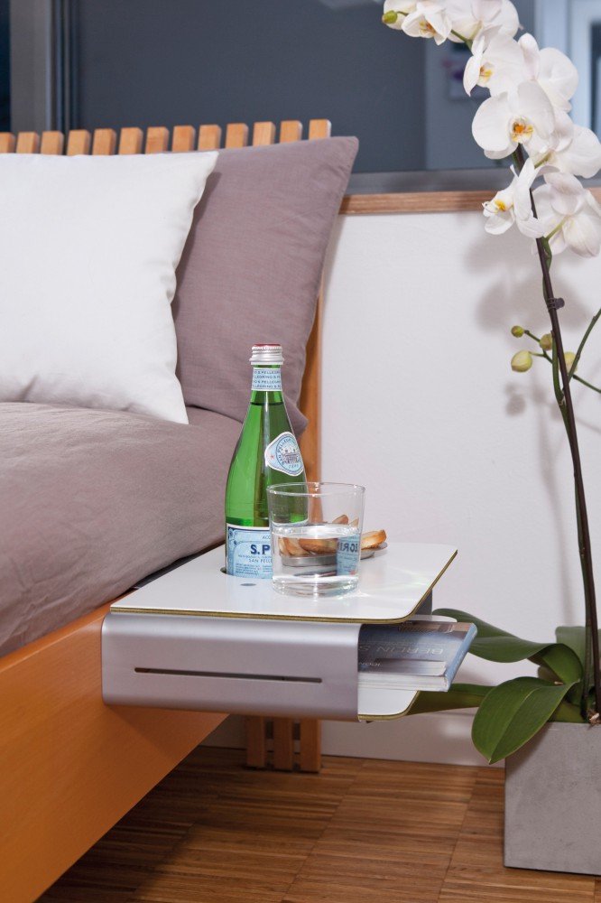 Unbekannt Nachttisch Option Mini-Konsole, Weiss/Silber