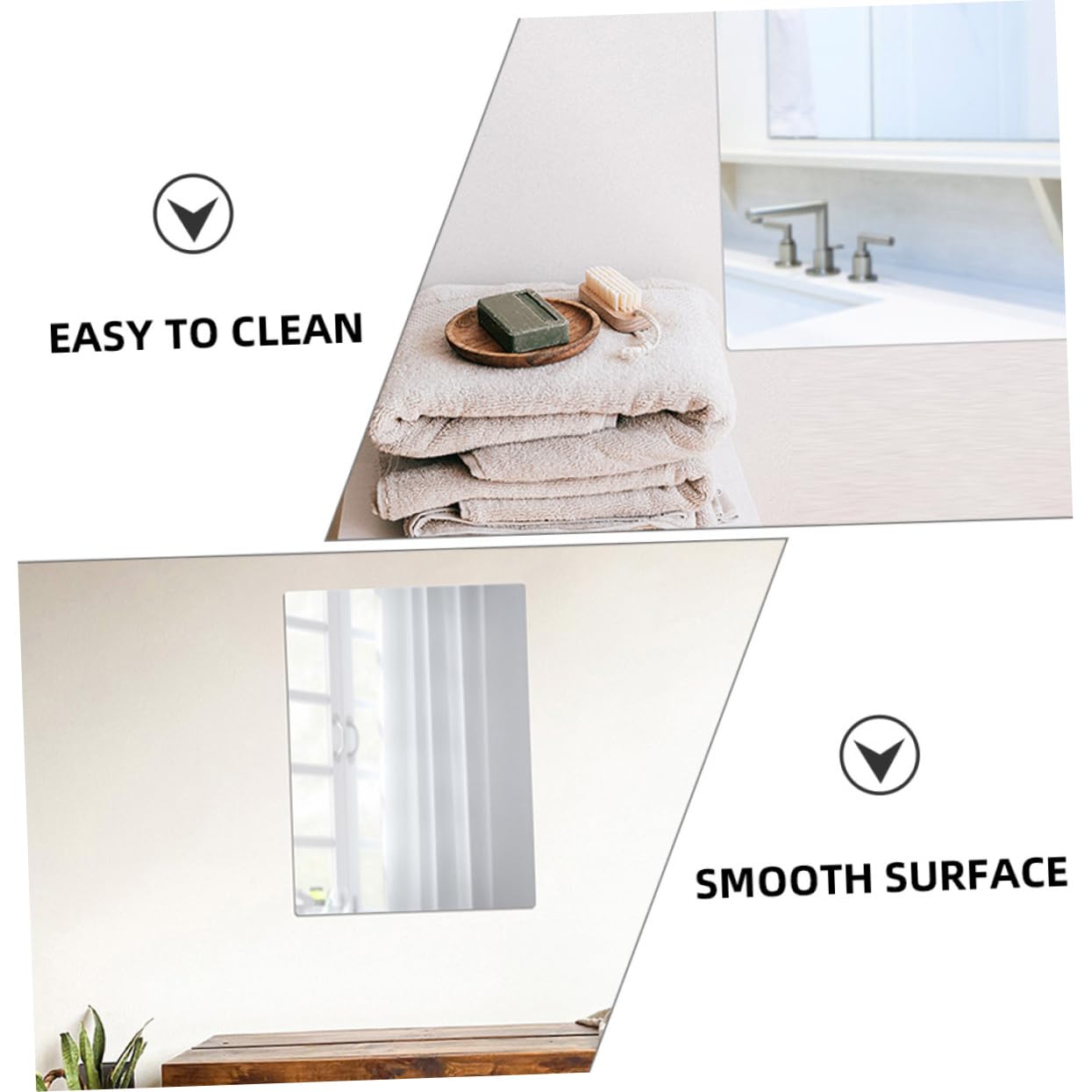 VALICLUD 4 pezzi Adesivo Acrilico da Facile Installazione Foratura per Bagno e Camera da Superficie e Facile da