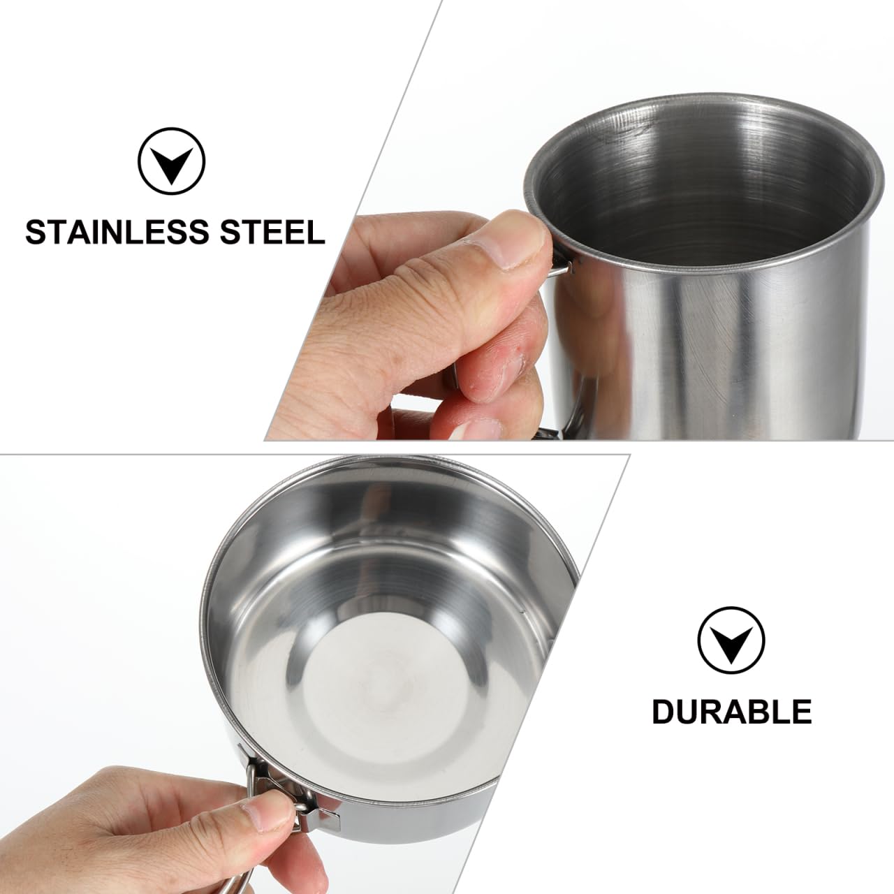 VANZACK 8piezas Juego Compacto De Utensilios De Cocina De Acero Inoxidable para Camping Plegable Y Ligero Ideal para Cocinar Al Aire Libre Y Barbacoa
