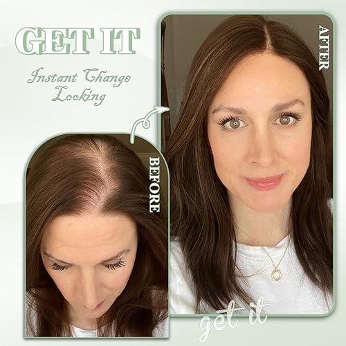 Miniatura 8 de UDU Toppers para el cabello para mujer, piezas de cabello humano real para mujeres con cabello fino, reflejos degradados, piezas de cabello para