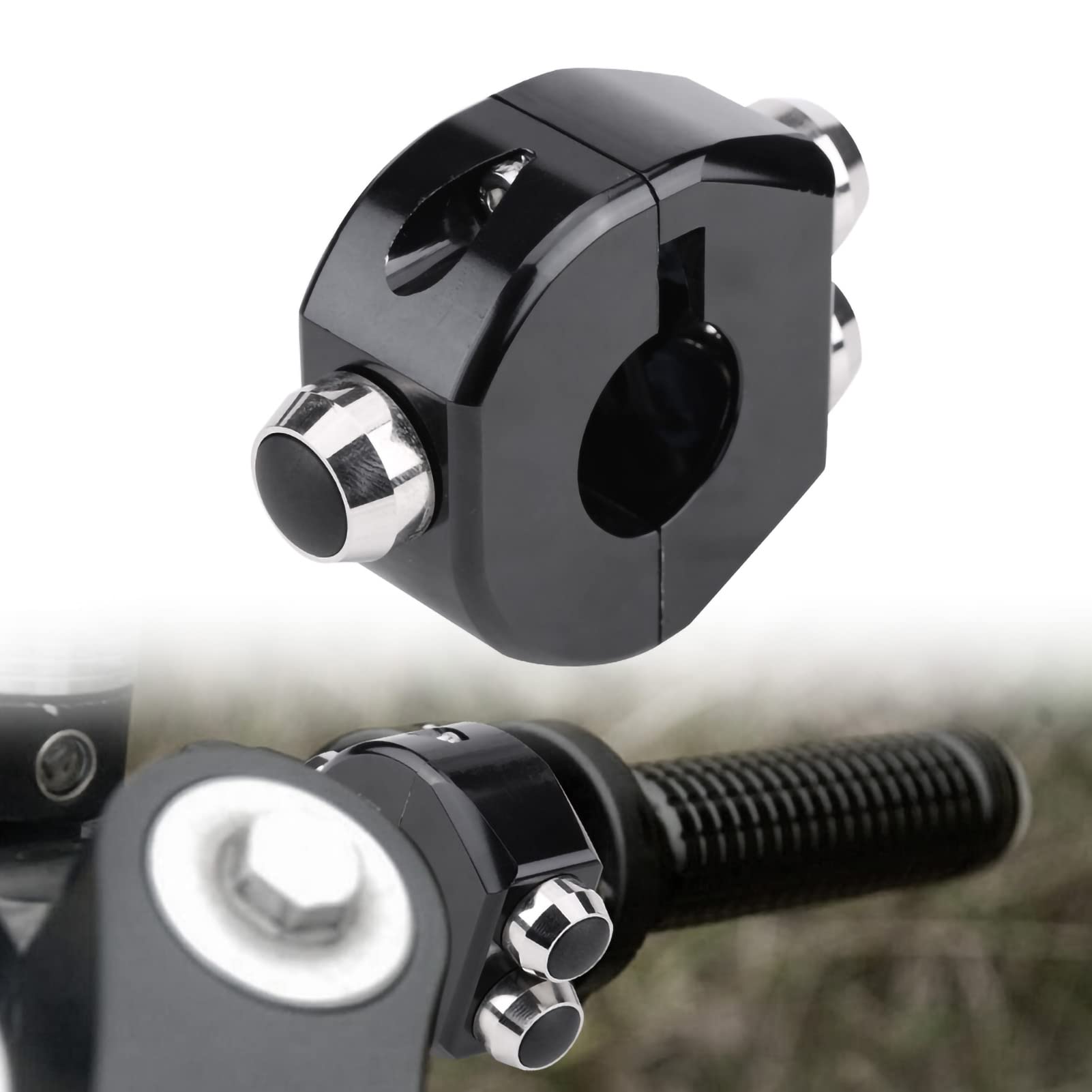 Stop aluminium CNC 22 mm Przełącznik na kierownicę motocykla Chwilowy zatrzask Przycisk resetowania Klakson Rozruch zasilania silnika Przełączniki zabijania dla instalacji (Czarny)