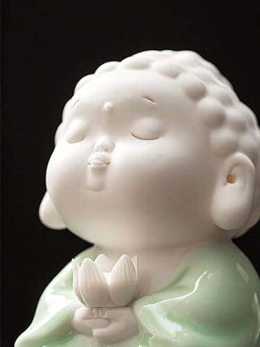 Miniatura 4 de Mini estatua de Buda Amitabha Zen, adorno de té de té de Shakyamuni, estatua de monje de Shakyamuni, lindas figuras de Buda para decoración del