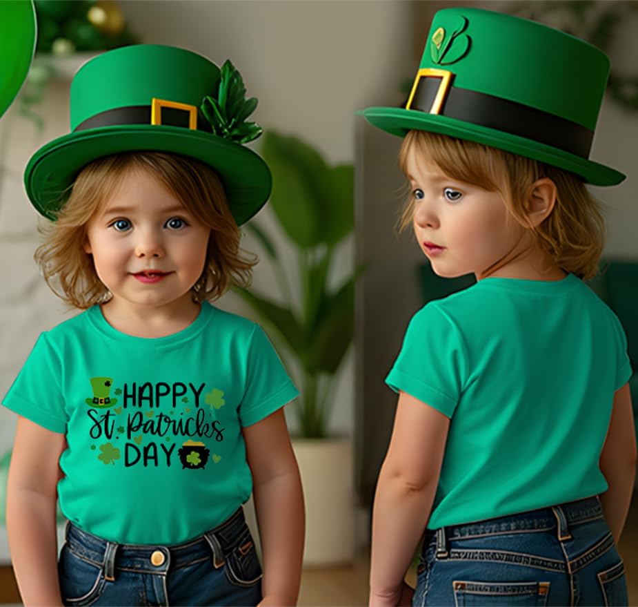 St Patricks Day Shirt Kids Toddler Boys Girls Shamrock Graphic T-Shirt Kid St Patty's Irish Tee Lucky Tops4