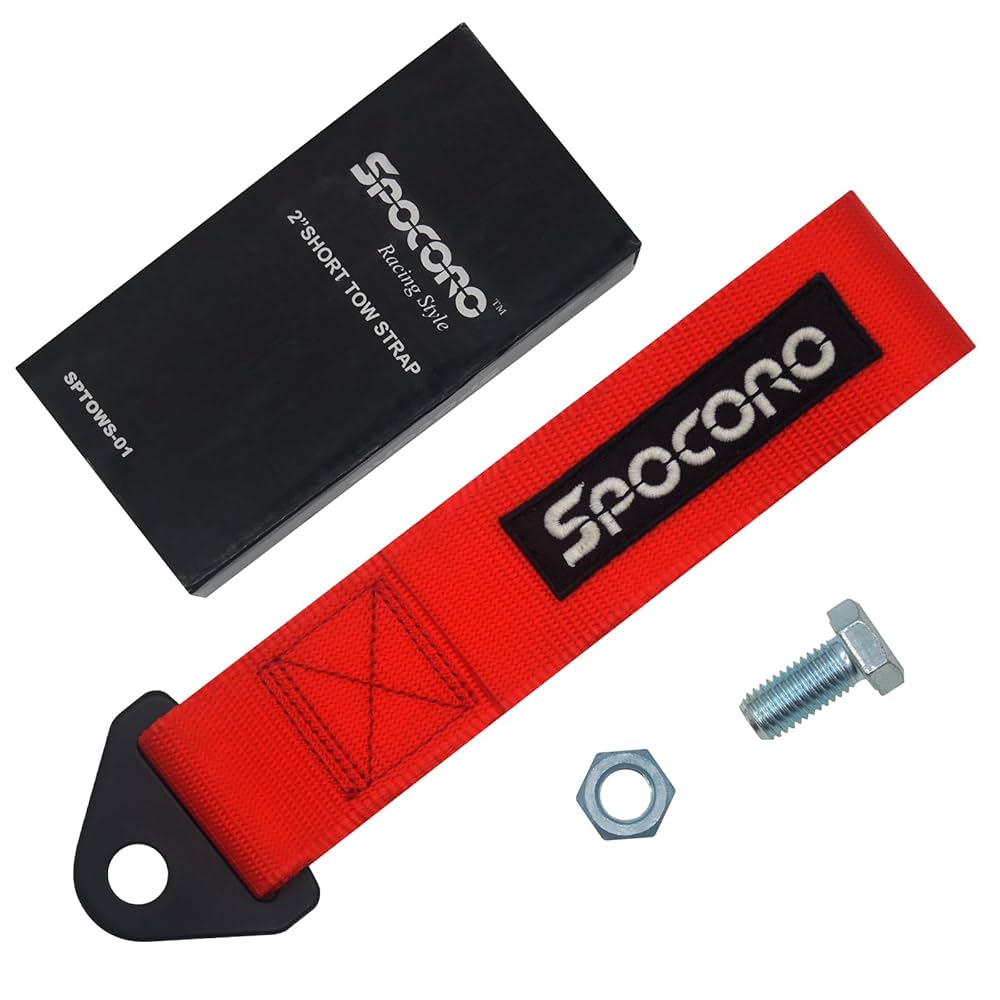 Amazon.com: Spocoro Heavy Duty Racing Tow Strap JDM – Red