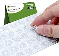 Vista 11 de Parachoques de puerta de gabinete de súper alta viscosidad -250 piezas de almohadillas adhesivas transparentes de 1/2 pulgada de diámetro