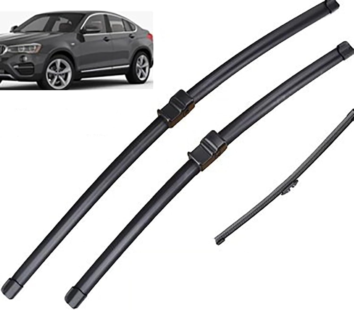 RESKIU Car Front Windshield Wiper Blade Set Replacement for BMW X3 F25 2010–2017, All Season Windscreen Wipers Quiet Easy Installation