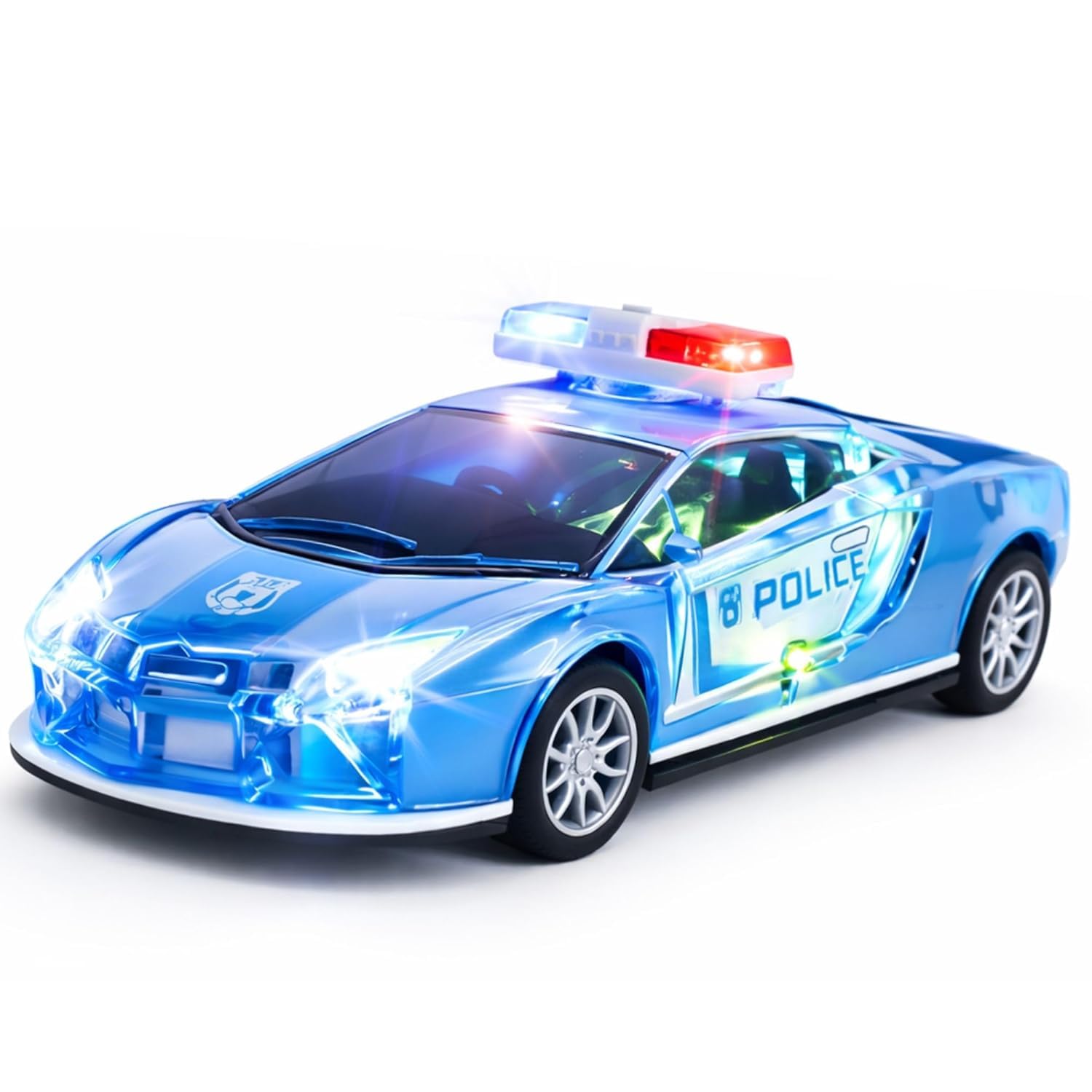 Police Light & Sound Transparent Toy Car-image-14