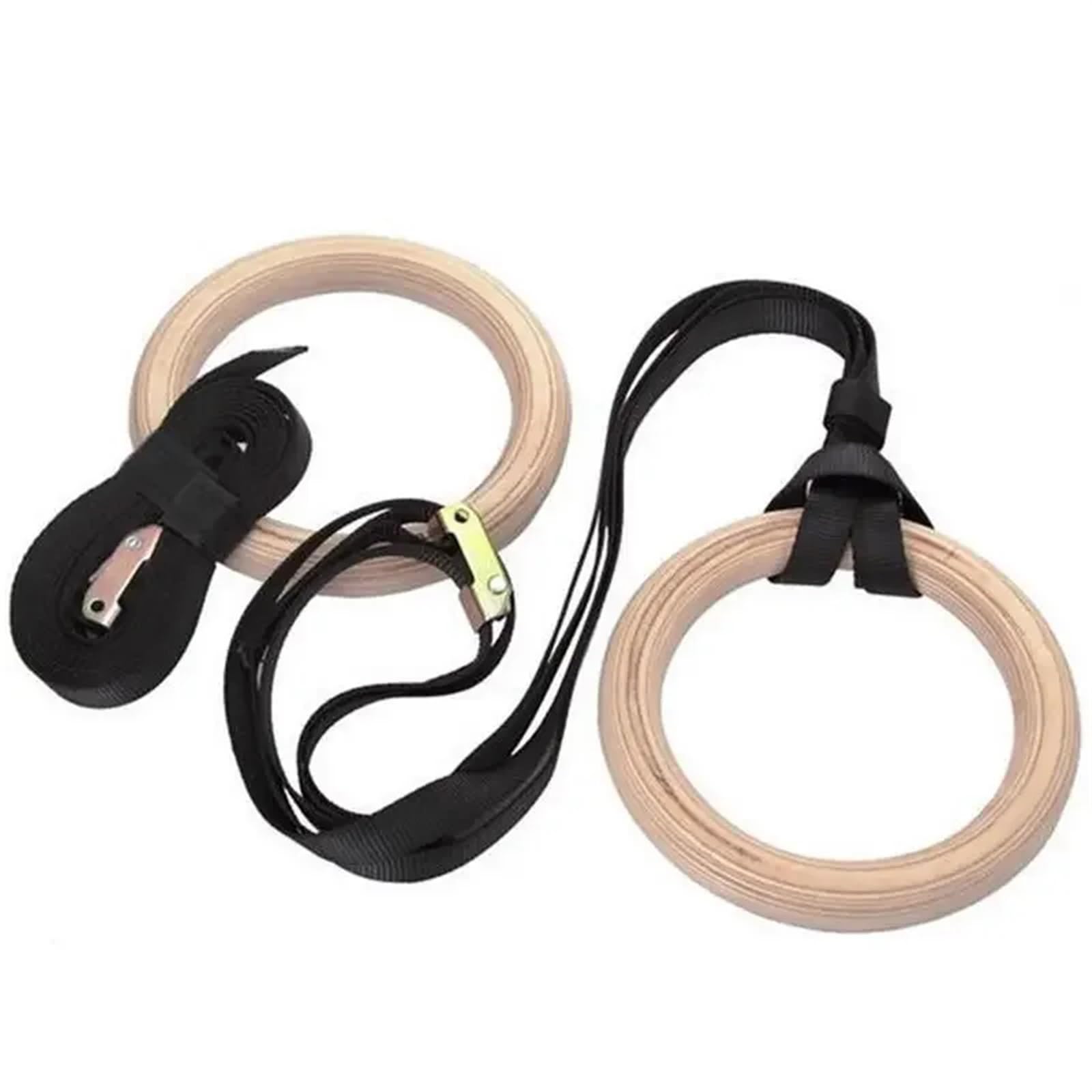 Anelli Ginnastica Anelli da Ginnastica in Legno 28/32 mm con Fibbie Regolabili, Cinghie 4,5 m for Bambini e Adulti, Palestra Domestica, Fitness, trazioni, Allenamento Muscolare