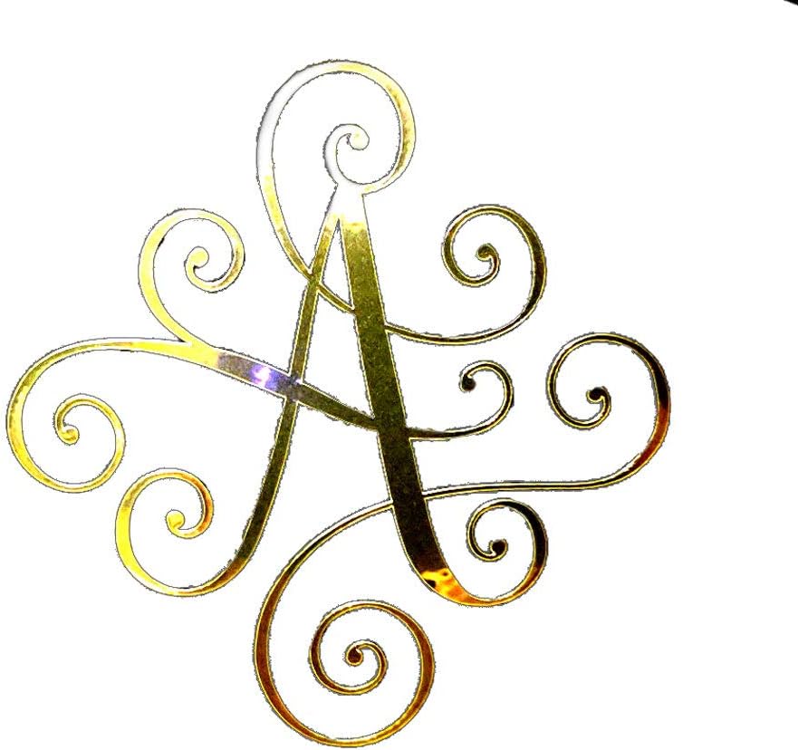 Eggleston Design Co Custom Elegant Scroll Vine Name Letter Monogram Vinyl Decal Bumper Sticker for Cars, Yeti Tumbler, Laptop, Phones (Gold Chrome, 3" x 3" (Fits Tumblers))