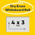 Post-it Dry Erase Whiteboard Film Surface for Walls, Doors, Tables, Chalkboards, Whiteboards, and More, Removable, Stain-Proof, Easy Installation, 4 ft x 3 ft Roll (DEF4X3)