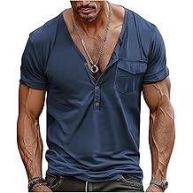 Mens Henley Shirts Short Sleeve Button T Shirt Summer Athletic Lightweight Tee Shirts with Pocket