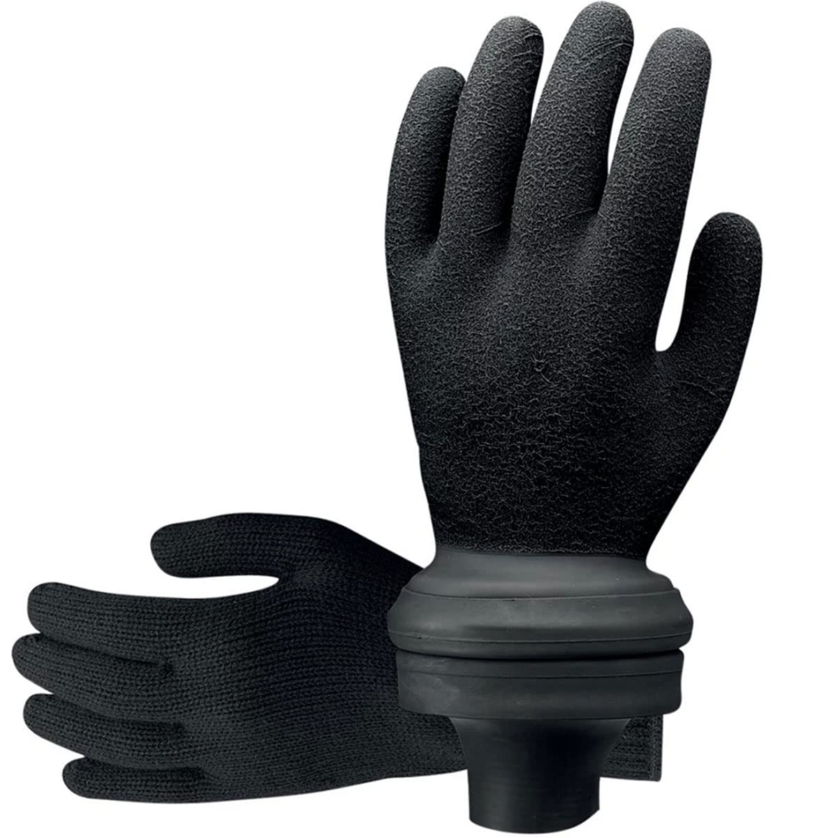 ScubaPro Easy-Don Waterproof Scuba Diving Gloves (Black, Medium)