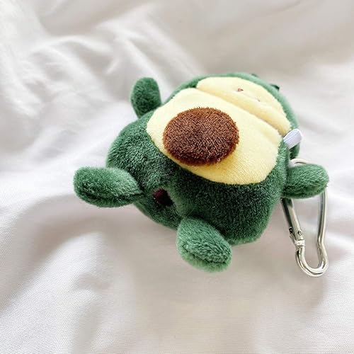 Miniatura 2 de Funda peluda SGVAHY para AirPods 1 y 2, diseño divertido de dibujos animados en 3D, diseño de aguacate verde suave y cálido, funda esponjosa con