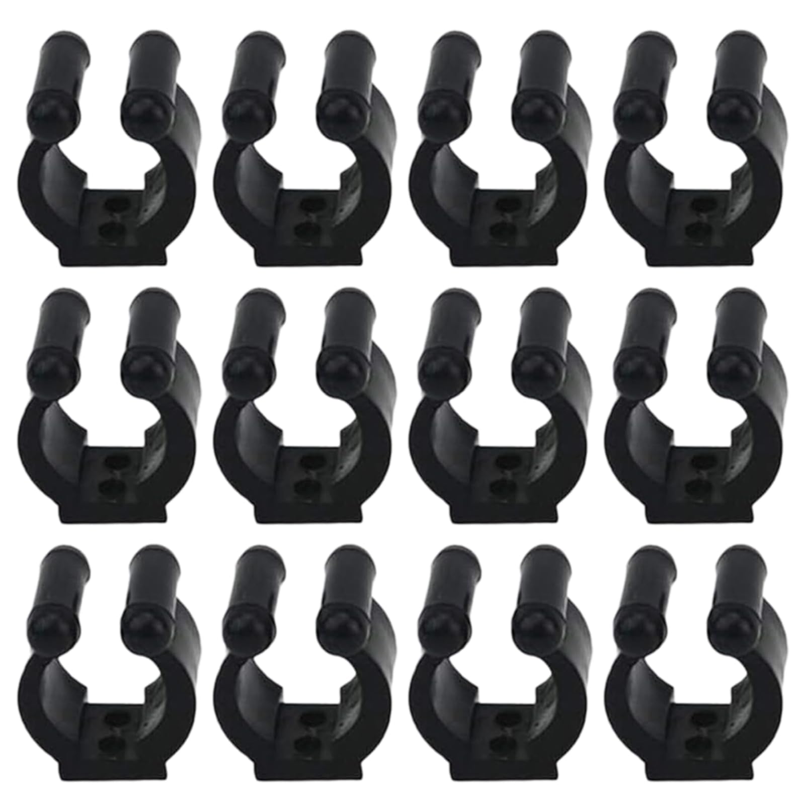 UEKPDM Billiards Snooker Cue Locating Clip Holder Fishing Pole Rod Holder Clips for Pool Cue Racks Fishing Rod Storage Rack Black 12 Pcs