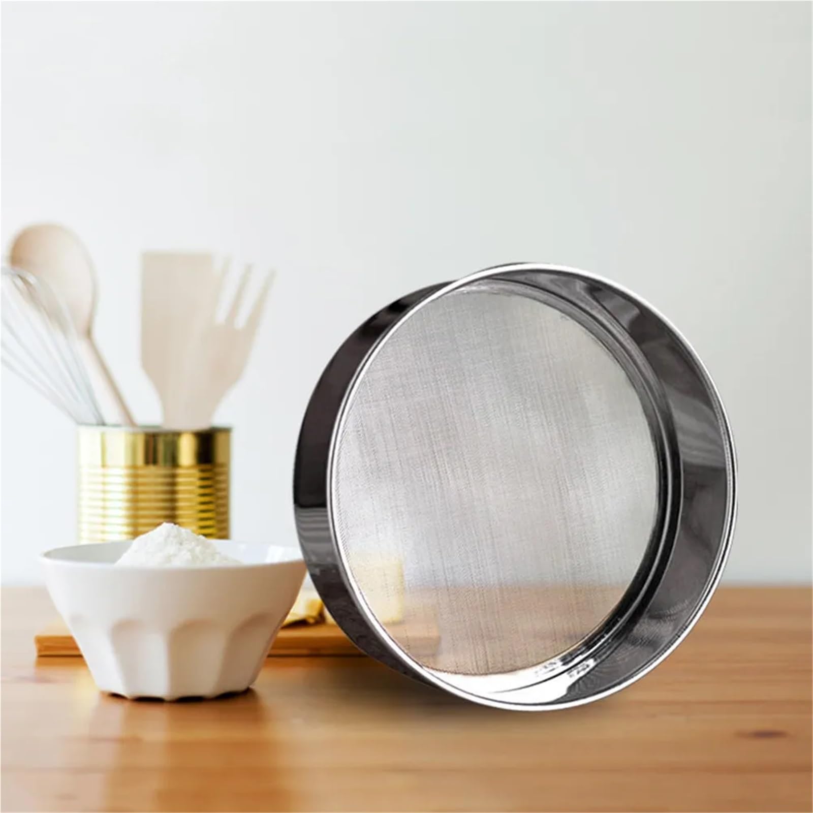 1 Set (3 Pezzi) Setaccio for Farina in Acciaio Inossidabile a Maglia fine 40 Mesh for la Cottura di Biscotti Pane Torta Pasticceria in Polvere Utensile da Cucina per Cucina