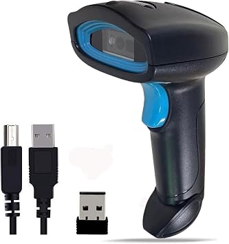 QR Code Scanner, Handheld Barcode Scanner Wireless 1D 2D Support Screen Scanning, Automatic Sensing Reader for POS, Warehouse, Supermarket, Retail Shop