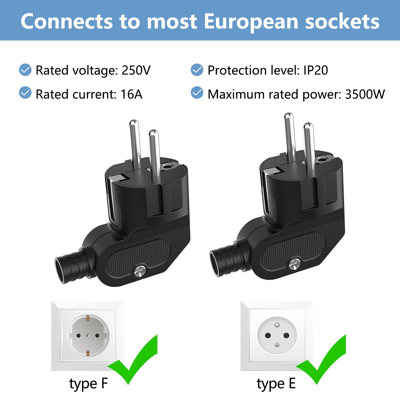 Spine Schuko Angolari 3 Pezzi - 250V 16A Con Contatto Di Protezione - Foto 4