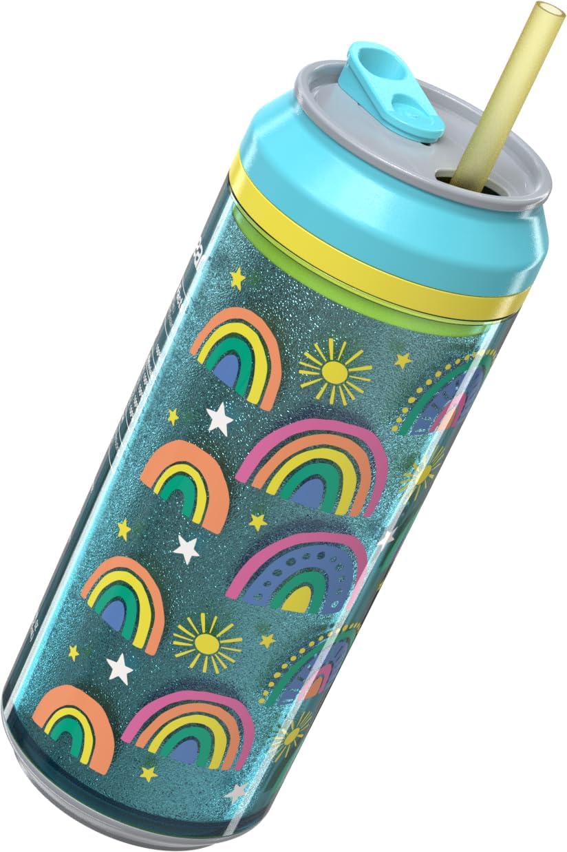 COOL GEAR Can 2-Pack 16 OZ | Pop Can Style, Double Wall Insulated, Straw Included, Fun Drink Cup for Everyone, Travel-Friendly