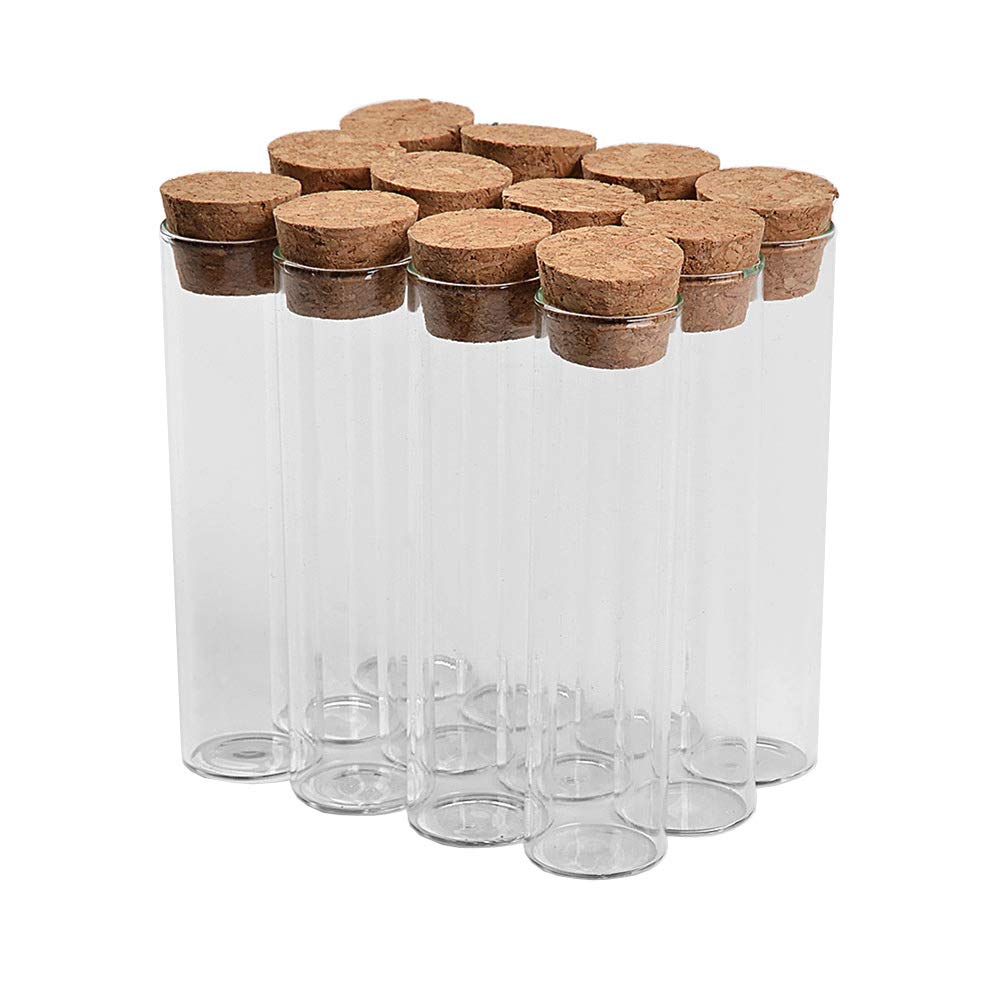 Amazon.co.jp: None 6个 透明なガラスの試験管瓶、コルクの栓を持って