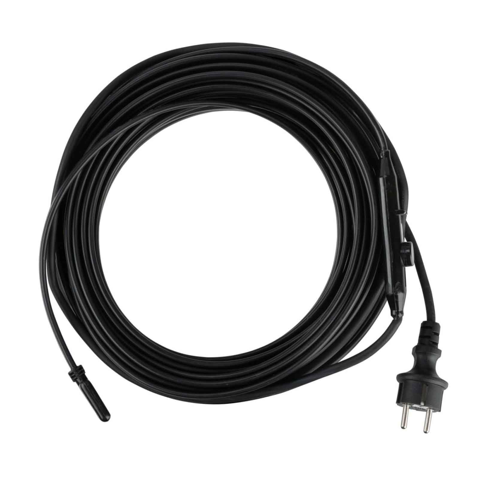 SPC PRO - Cable calefactor anticongelante autorregulador para tuberías y tuberías con termostato bimetálico y conector Shuko (15 m)