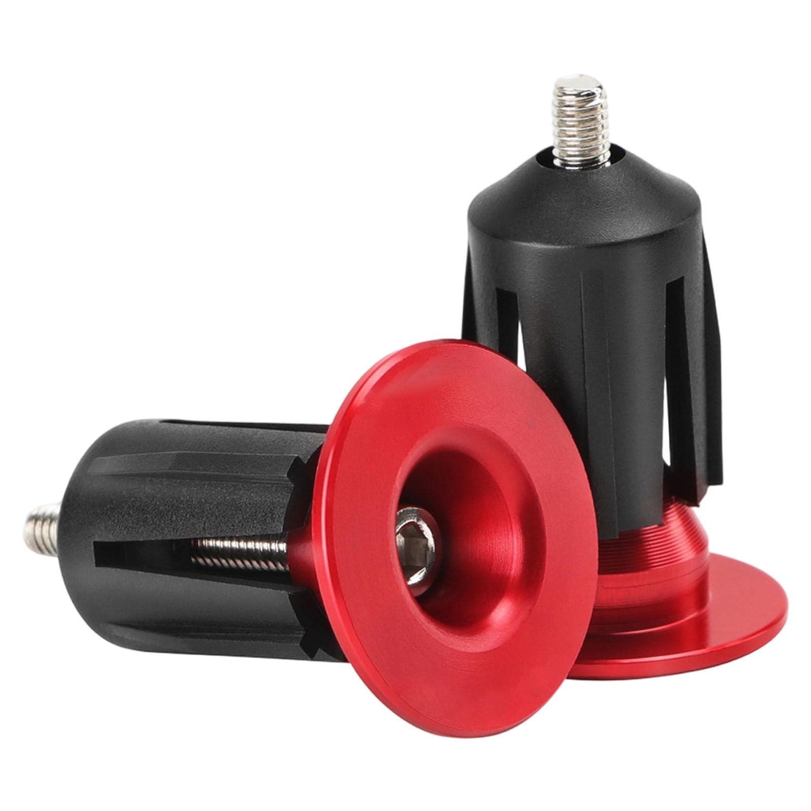 Tsophreniq Red Premium Antislip Ergonomic Bike Handlebar End Plugs In Silver Black For Weather Riding Bike End Plugs