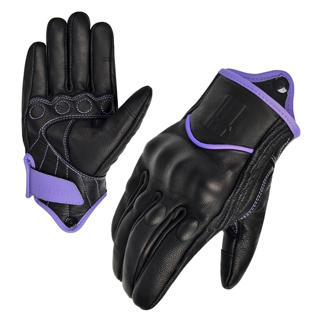 Harssidanzar Guantes de piel de cabra para mujer con pantalla táctil GL016UK