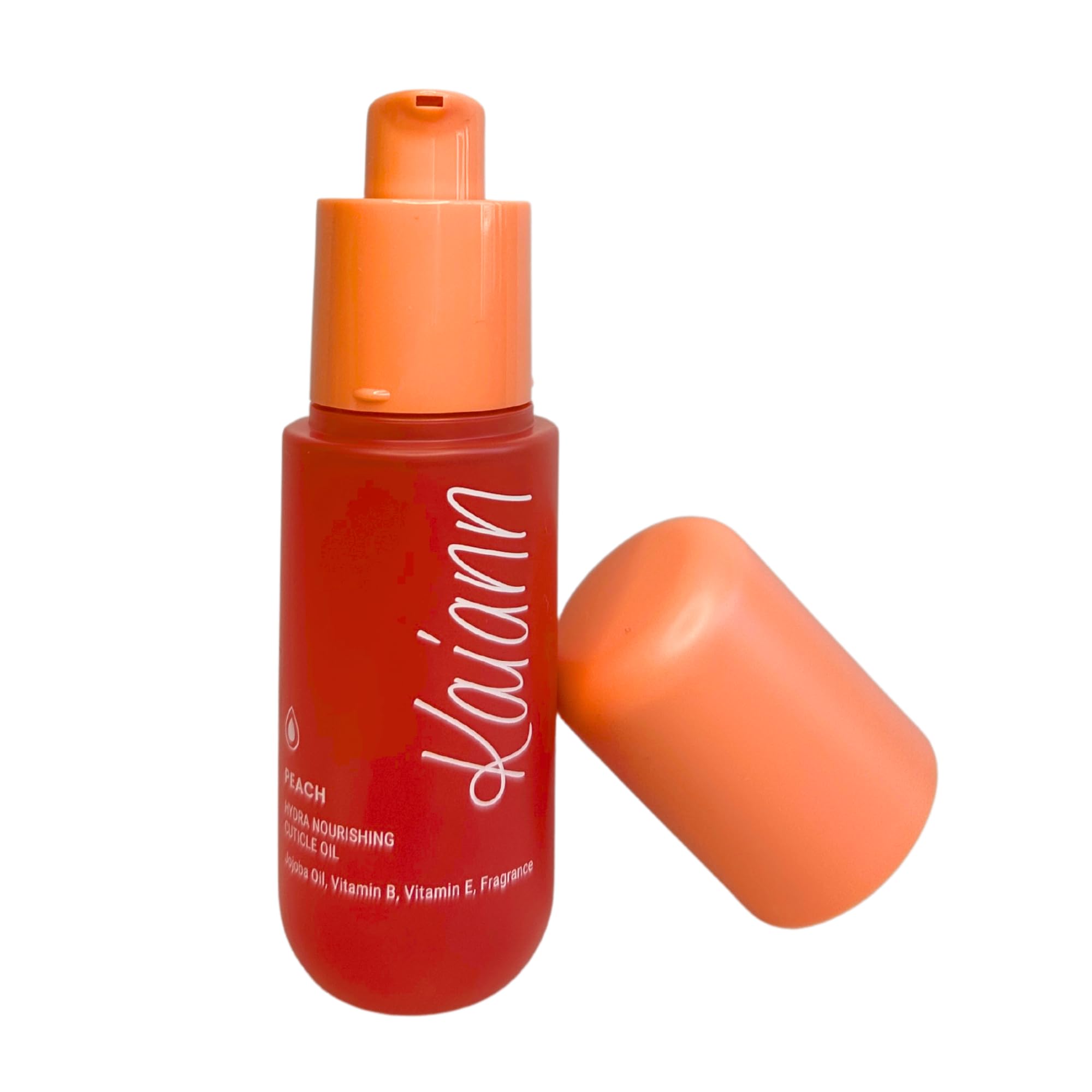 Kaiann Nail & Cuticle Oil - Peach Scented, Ingredients include Jojoba Oil, Vitamin E + B, Fragrance, Cuticle & Nail Strengthener - Cuticle Softener -