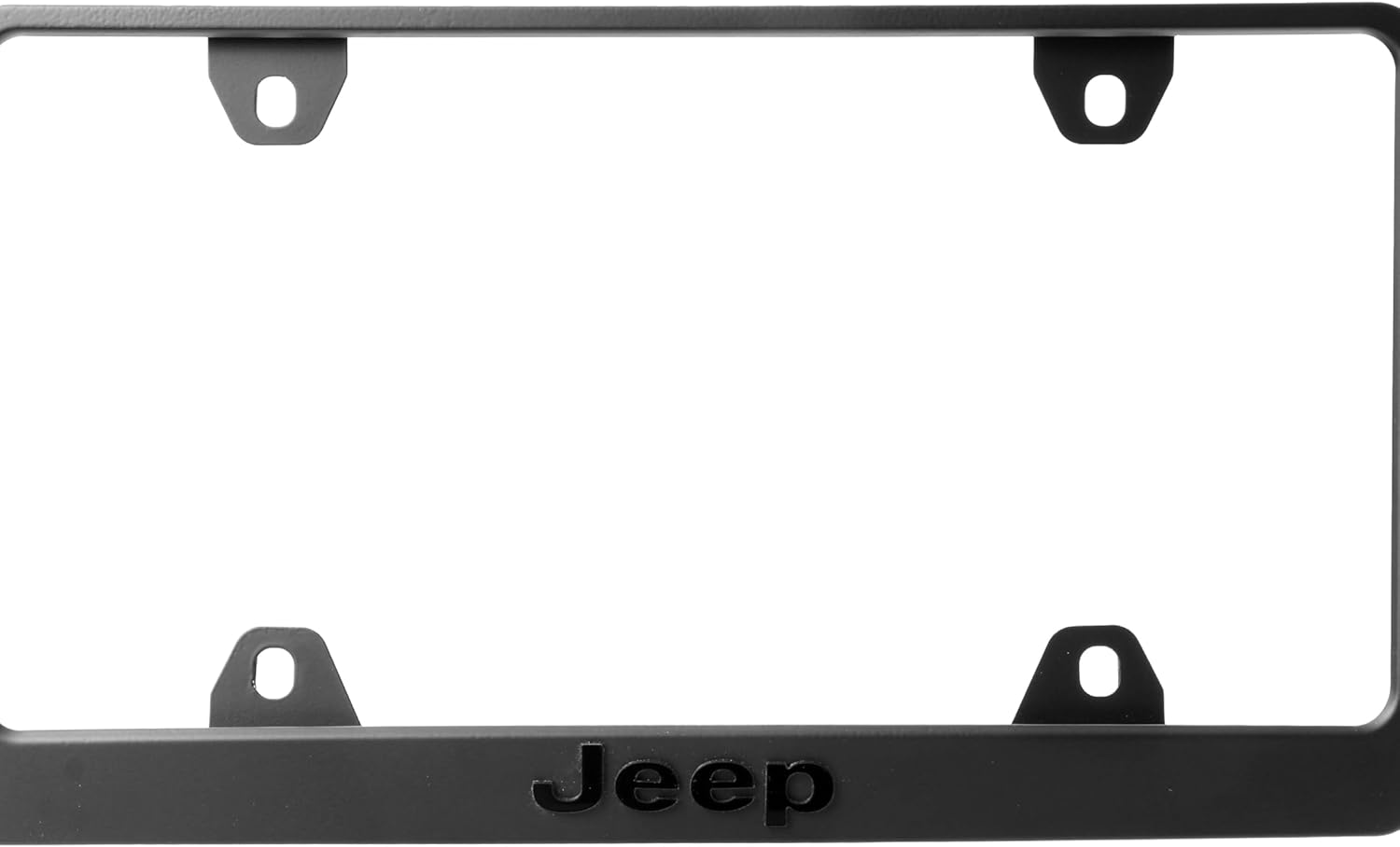 License Plate Frame – Stealth Black Powder Coat UV Resistant Rust-Proof Steel 1pcs Plate Holder - Compatible with J E E P Wrangler Cherokee Grand Wagoneer (3D RAISED LETTER with MOUNTING HARDWARE)