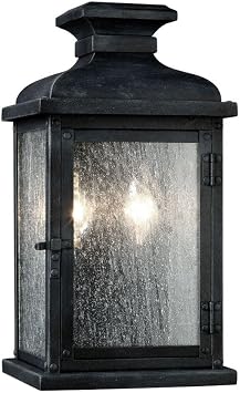 جيل الإضاءة OL11100DWZ تلع صغير اثنين - ضوء في الهواء الطلق فانوس Oustide لاعبا اساسيا، الظلام نجا الزنك النهاية