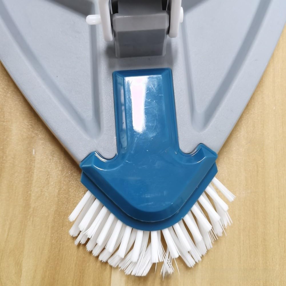 Spazzola manuale per piscina triangolare con testa a vuoto per manutenzione e fissaggio della parete dello stagno e del pavimento per uso standard di palo