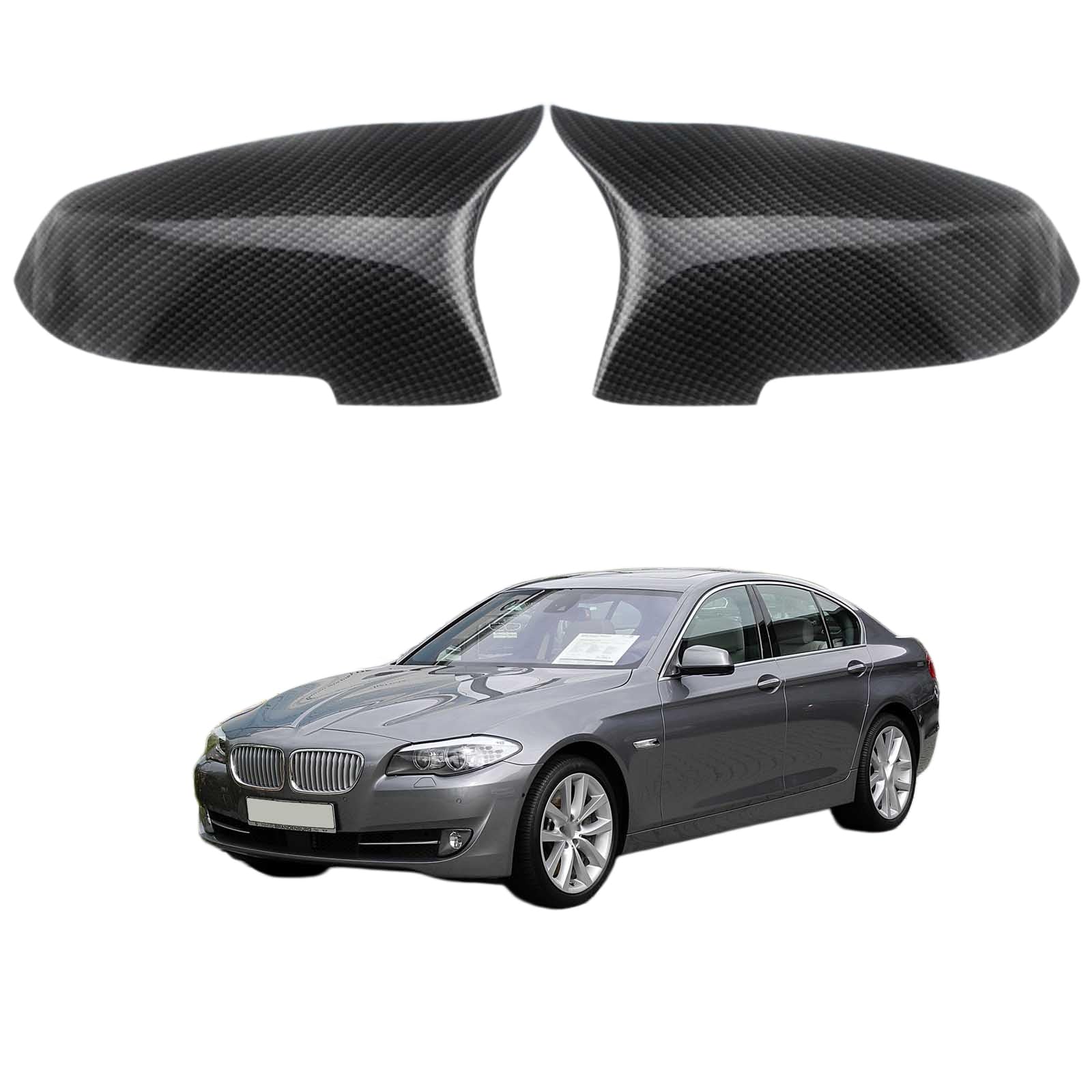 Capuchon de rétroviseur droit pour BMW Série 5 F10 F11 2014-2016 en ABS style carbone
