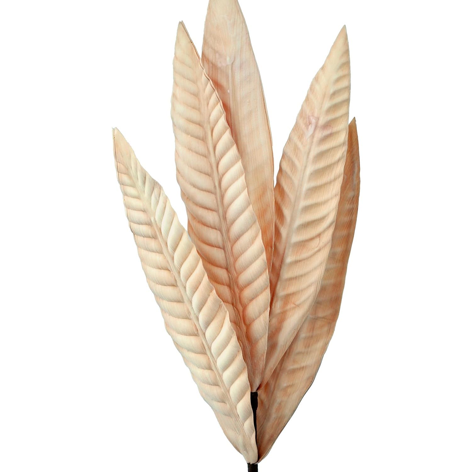 Feuilles artificielles en mousse EVA et papier beige DRW 80 cm Lot de 6