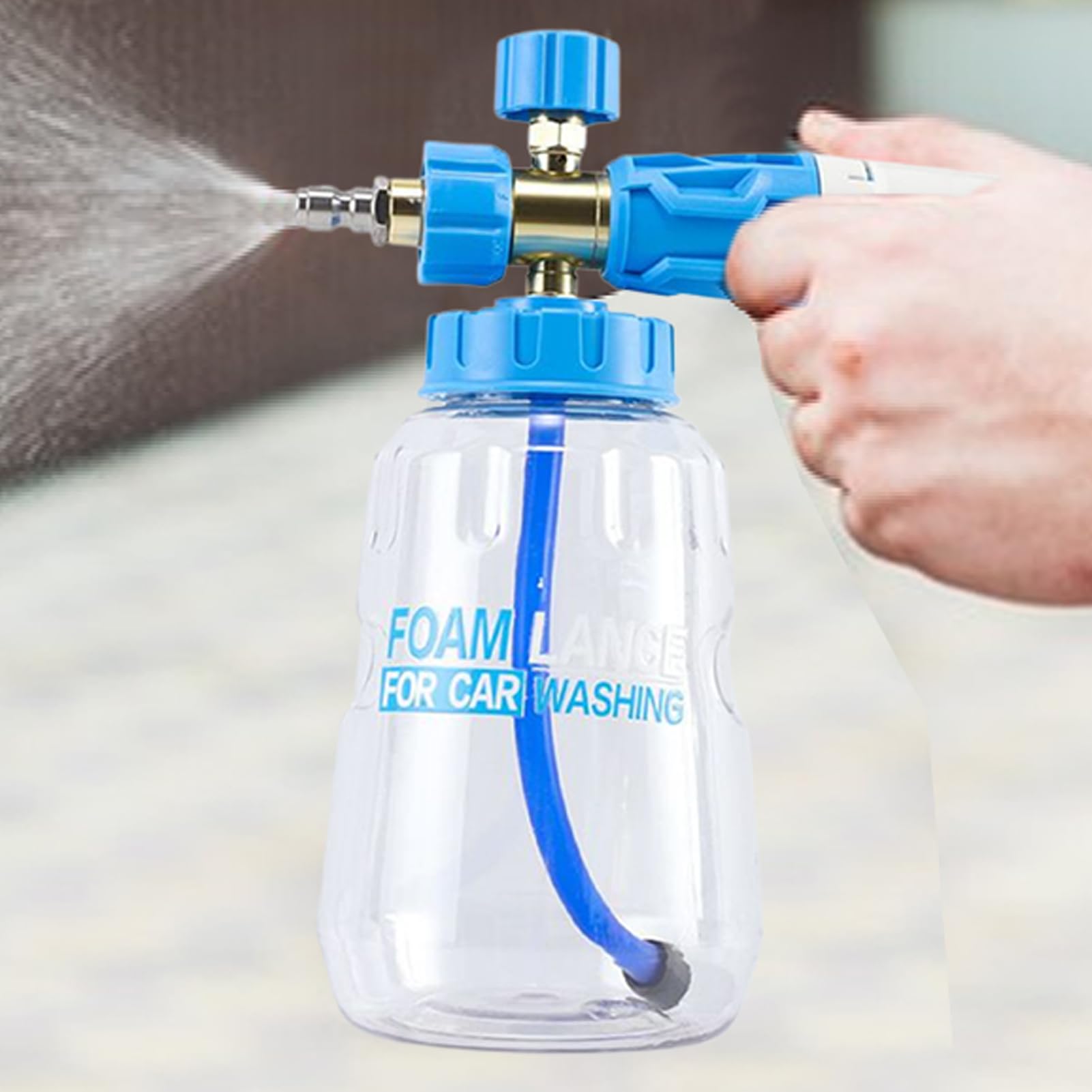 Detergente in schiuma per lavaggio auto - spruzzatore manuale pompa 1l, bottiglia di schiuma a pressione per irrigazione giardino, bagno per animali domestici e lavaggio auto