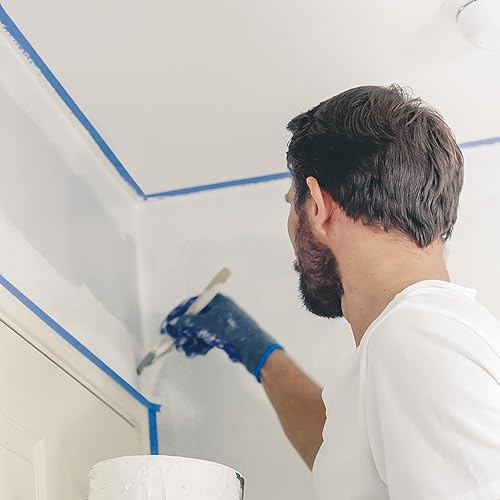Miniatura 6 de KICNIC Blue Painter's Tape 3 rollos, cinta adhesiva multisuperficie de 0.7 pulgadas x 60 yardas, 180 yardas en total, suministros de pintura y