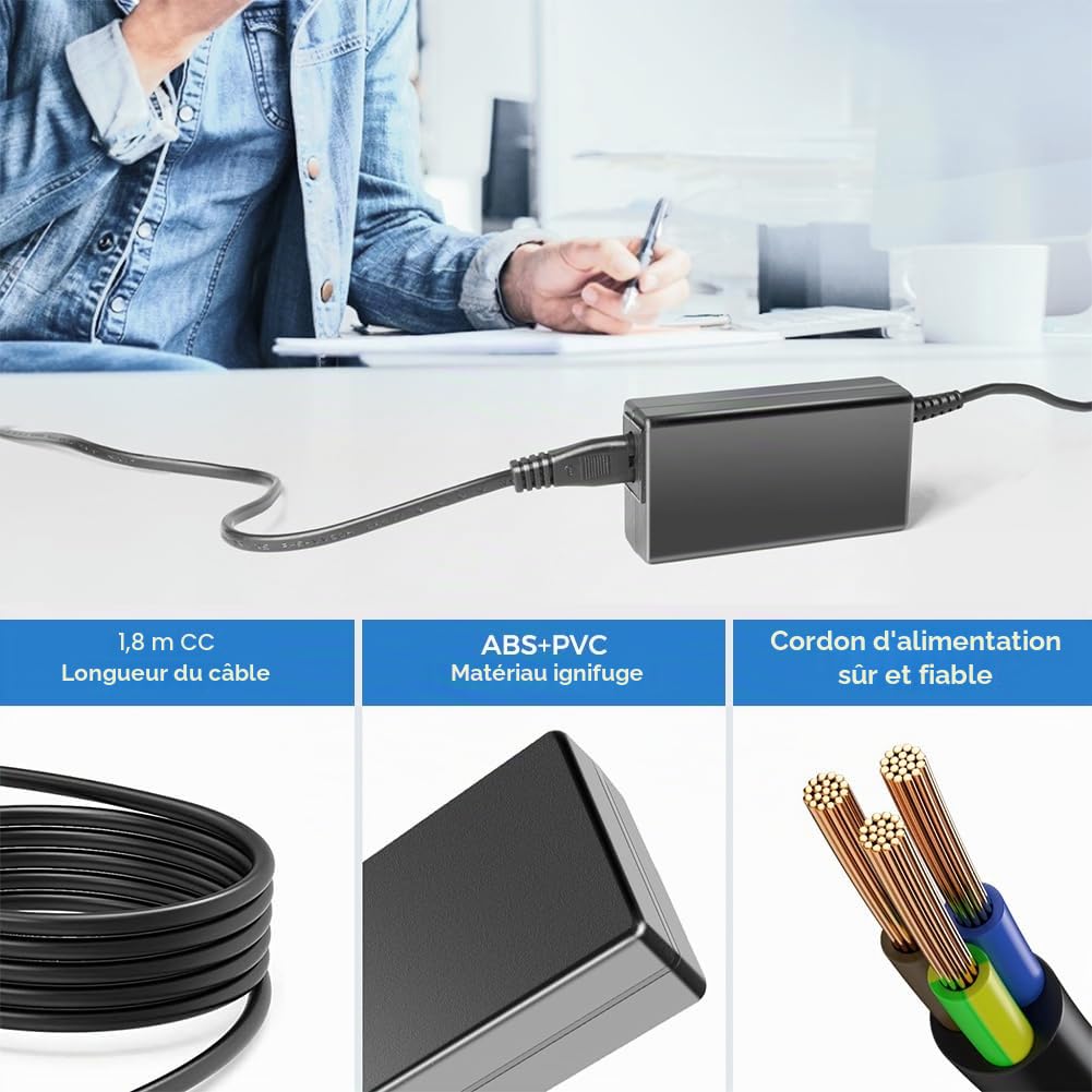KFD 19V 65W Alimentation Chargeur pour Intel NUC 10 8 7 6 JBL Xtreme 2 Xtreme Boost TV Soundbar Extreme 2 II 19V 3A 19V 2,1A 3.42A Portable Haut-Parleur Bluetooth sans Fil GEEKOM Mini PC Adapatateur