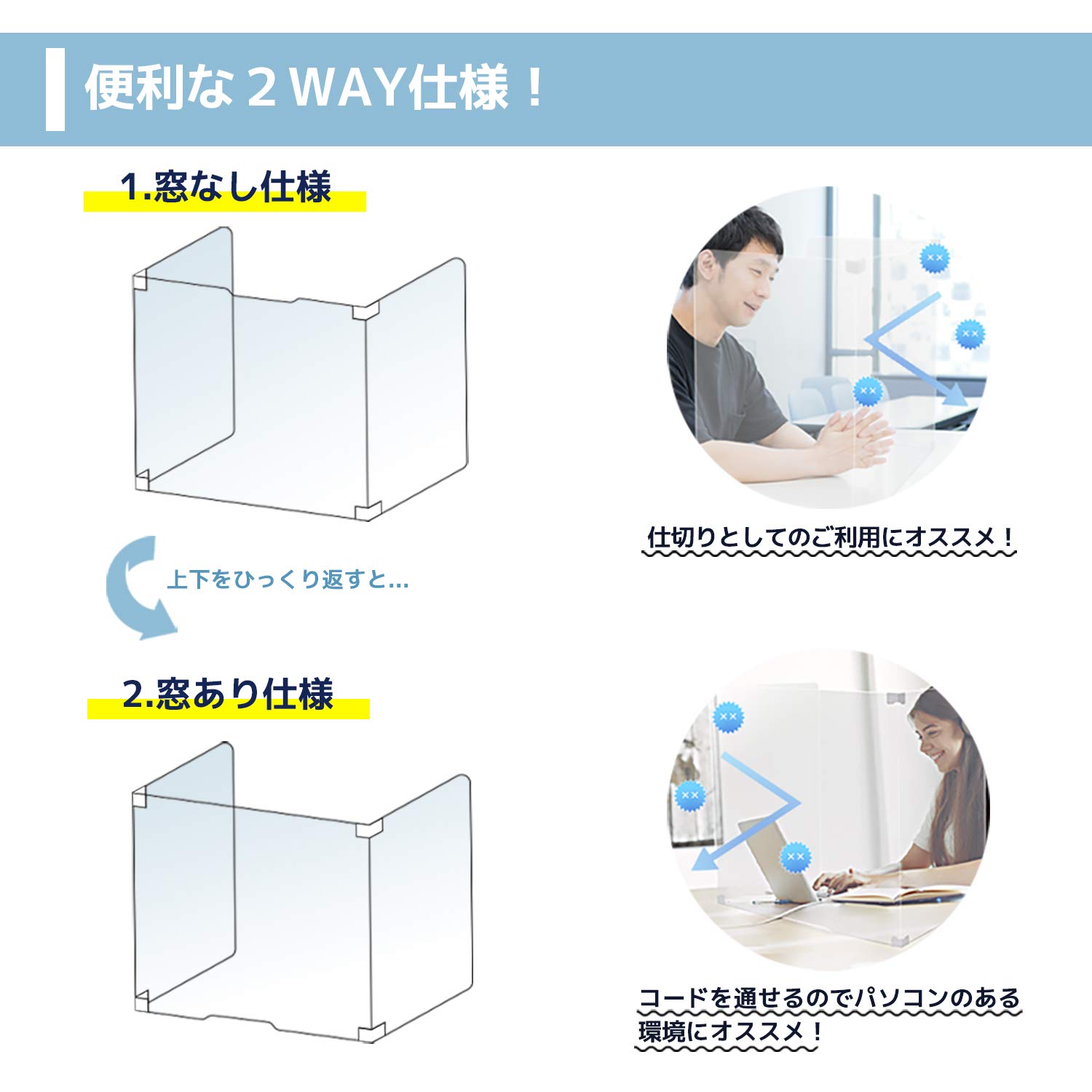 Amazon.co.jp: オリエンタライズ 3面 コの字型自立式 アクリル 