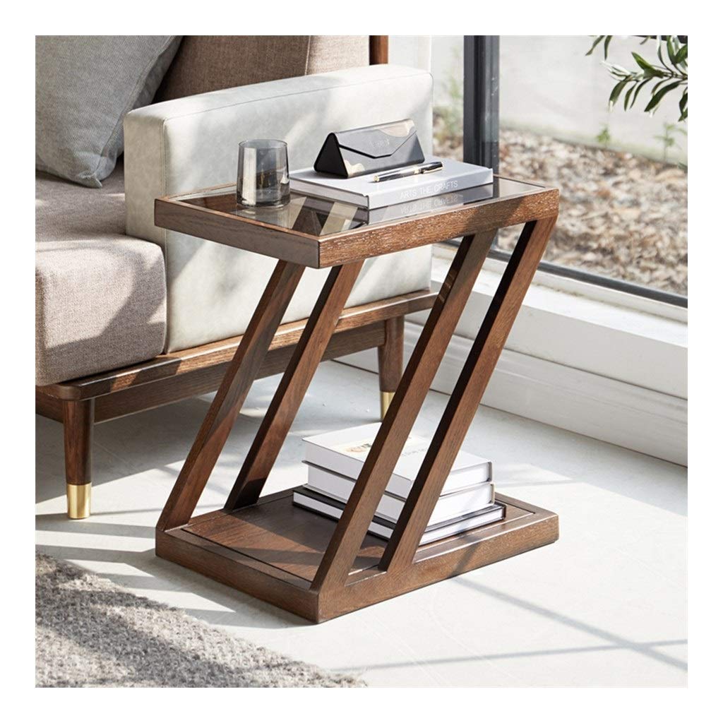 JDkilp Bedside Table，personality Nightstand，Stackable End Table with Open Front Storage Compartment Retro Rustic Chic Wood Look Furniture oak (Color : Brown)