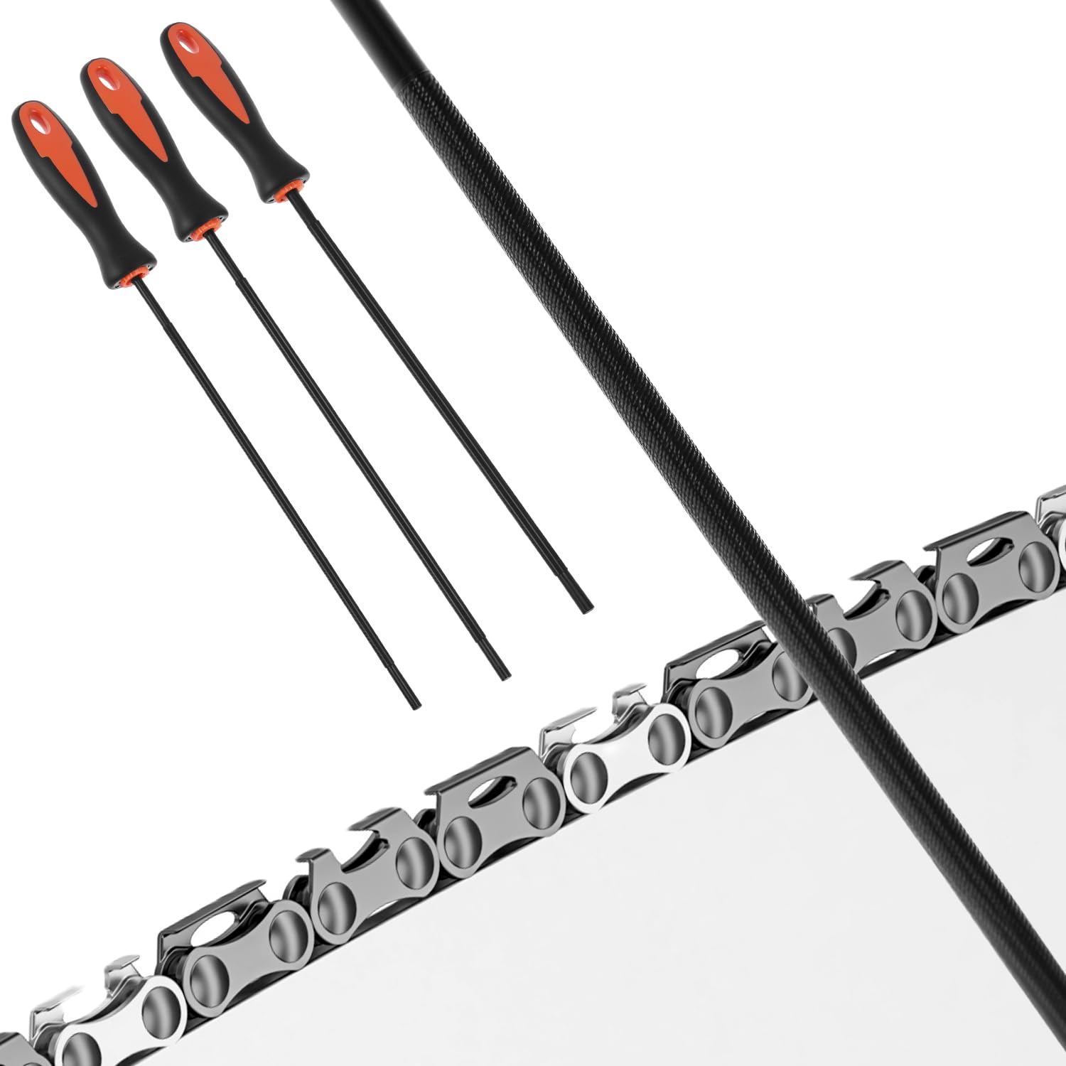 QWORK® 3 Pièces Lime Chaine Tronconneuse, Aiguiseur Chaine