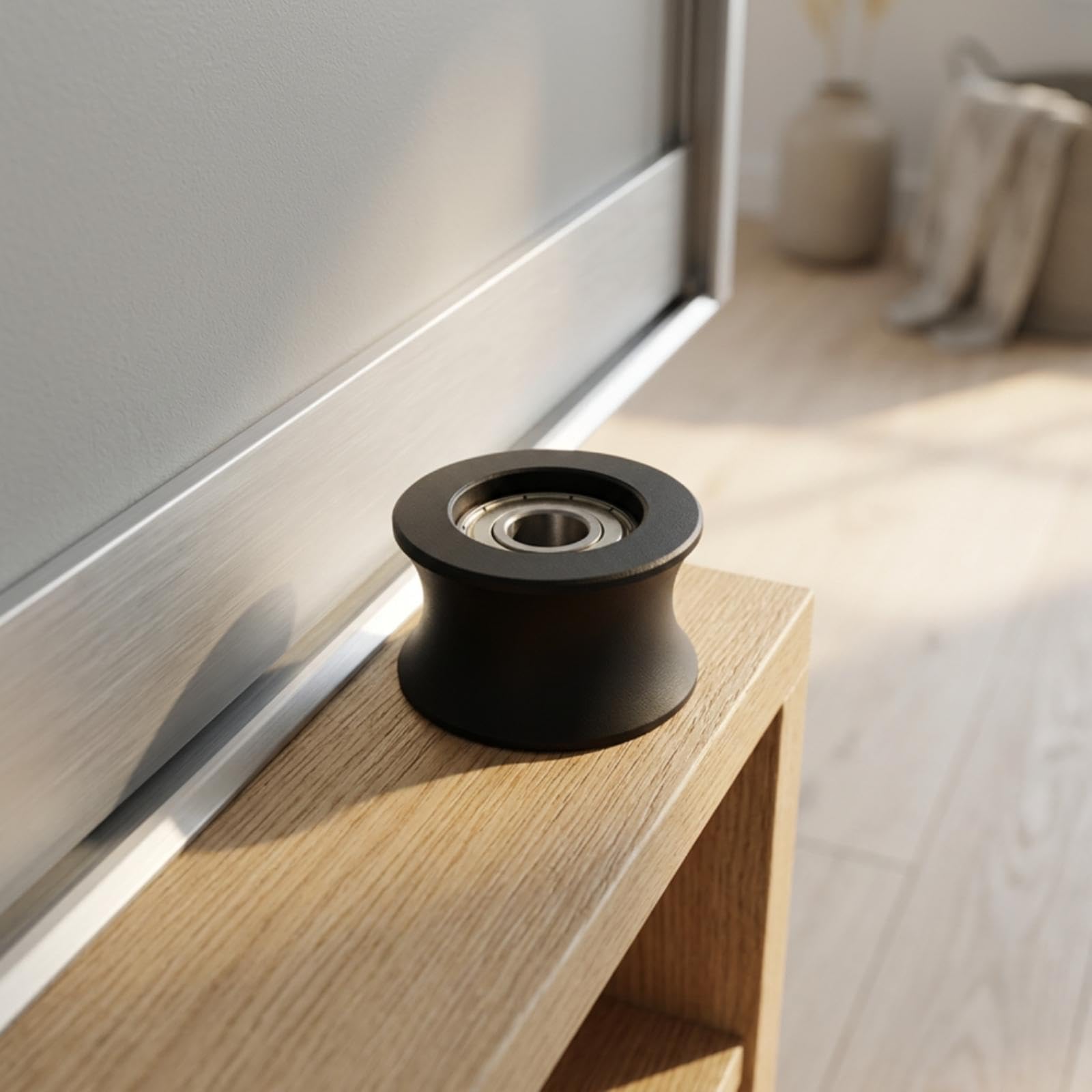 Qianly 4 Stück Schiebetür Laufrolle Riemenscheibe Rollenrad Umlenkrolle mit Metallkugellager Und Rundem Lauf für Konstante Balance Leiser Betrieb für Schiebe
