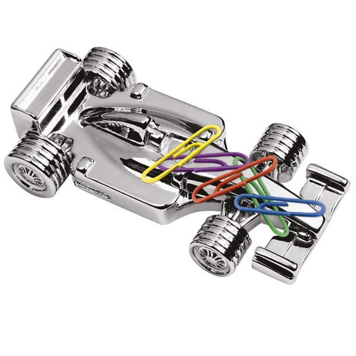 Briefbeschwerer Büroklammerhalter Auto magnetisch 6,5x3x1,5 cm Premium Silber Plated edel versilbert. Fertig zum verschenken mit schicker Geschenkverpackung