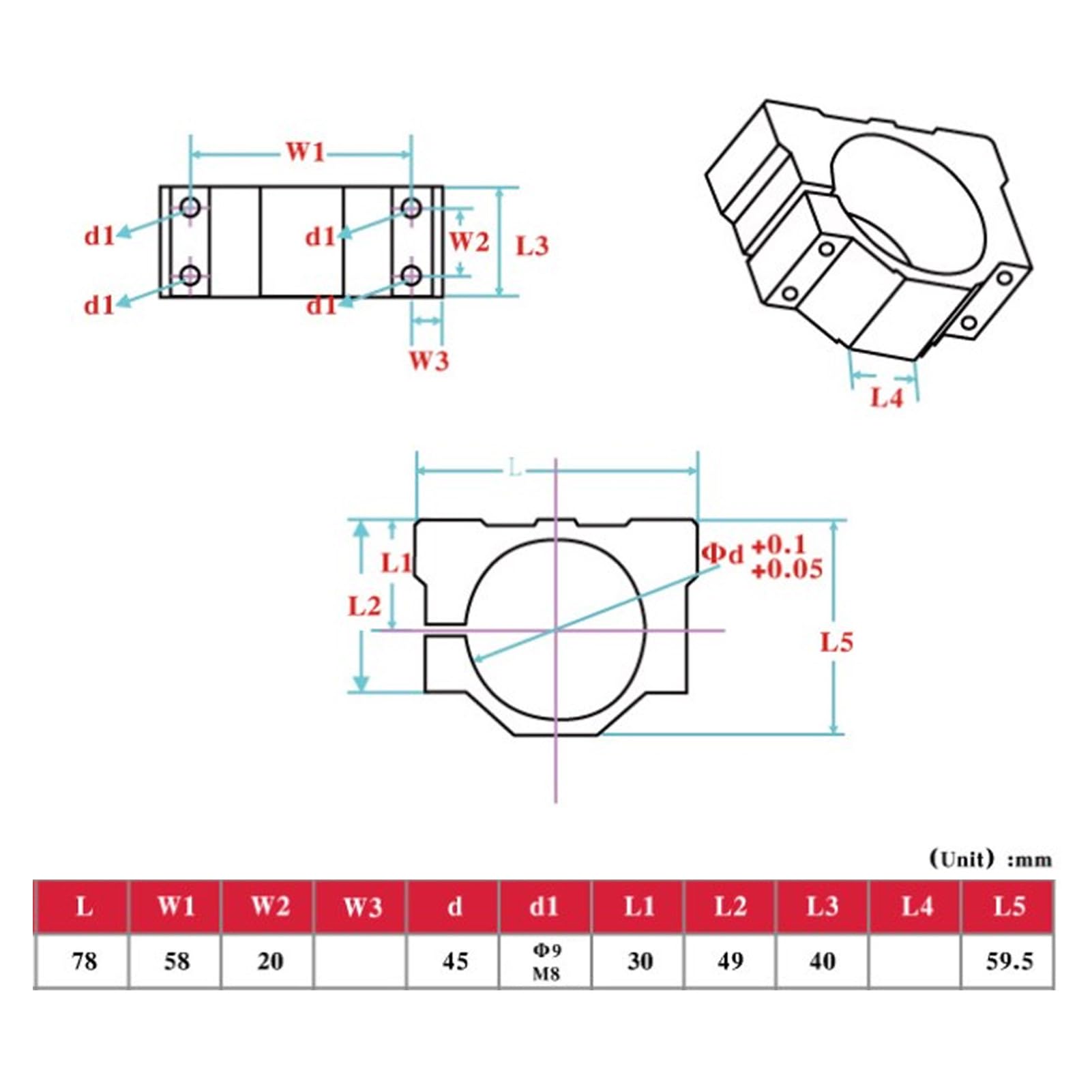 Broche Pince Moteur Support 45mm En Alliage D'aluminium De Montage Titulaire CNC Routeur Machine Pièces De Rechange