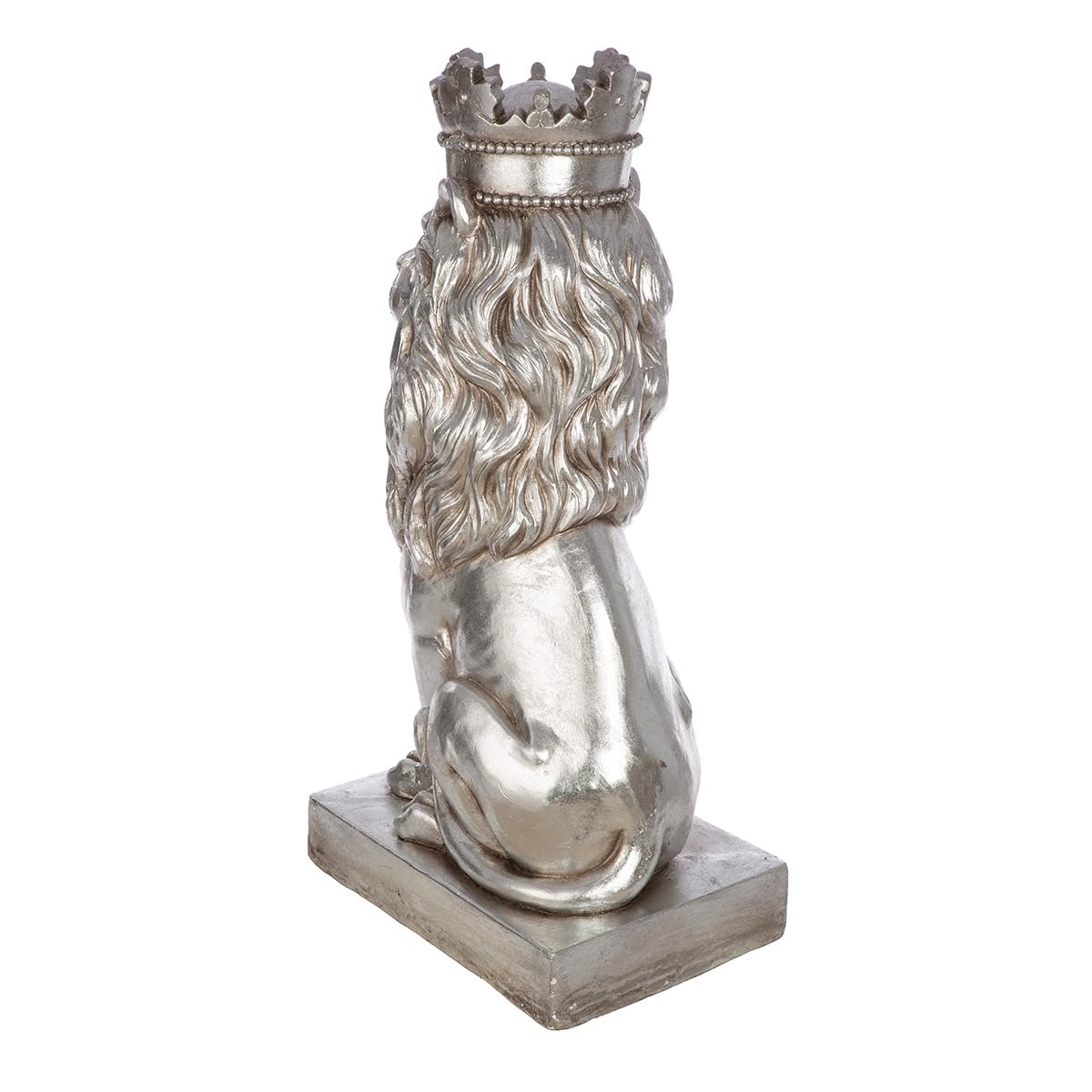 Casablanca Skulptur Löwe - Höhe 70 cm - Silber aus Magnesia - antikfinish - Dekoration Tierfigur - Kunst Wohnaccessoire - Garten