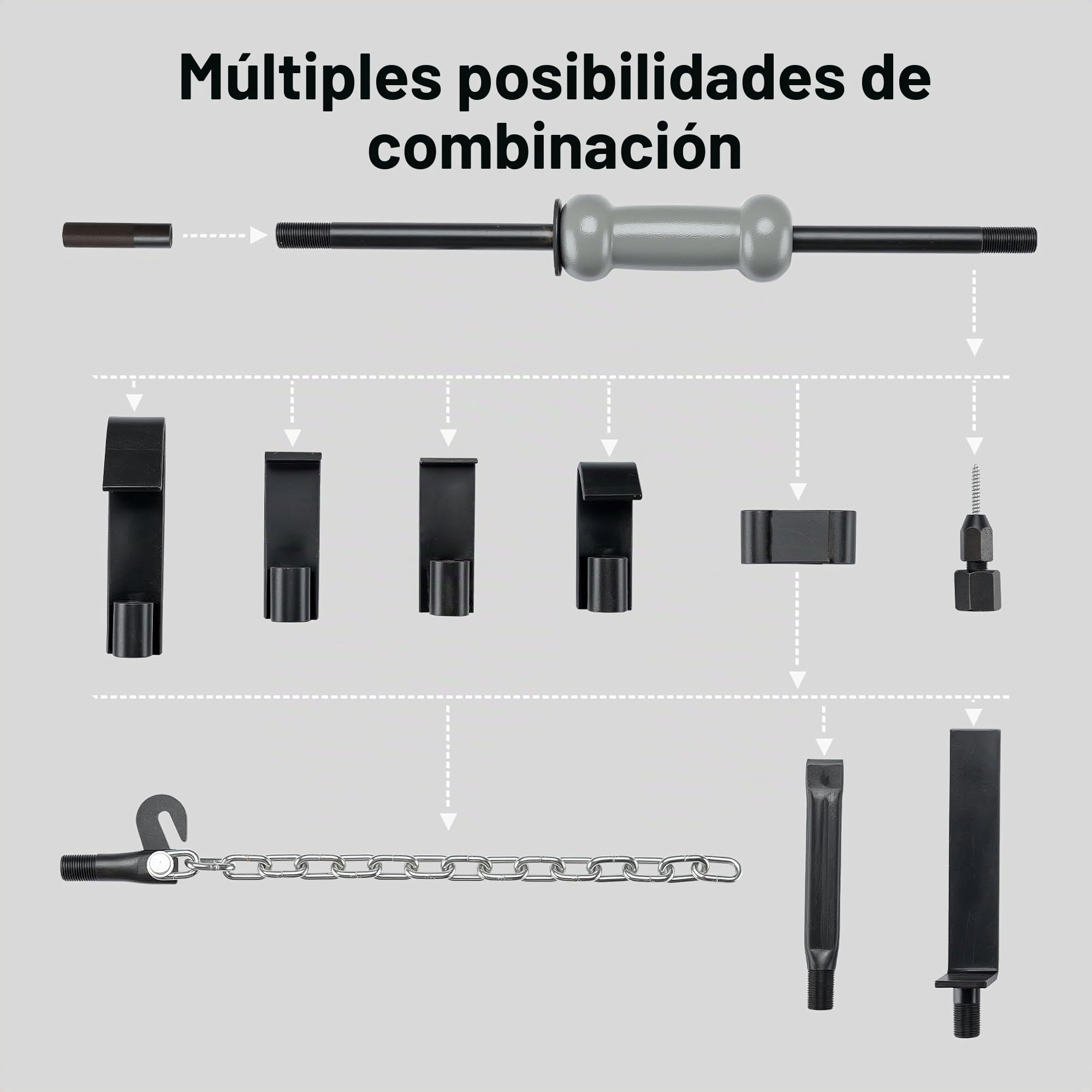 Juego de herramientas de reparación de abolladuras 11 piezas con martillo eliminar abolladuras
