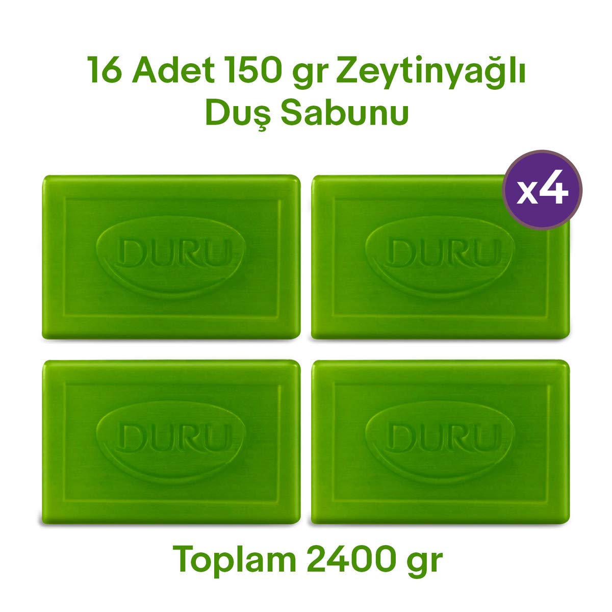 Duru Natural Olive Zeytinyağlı 16 Adet Banyo Sabunu 4x600gr