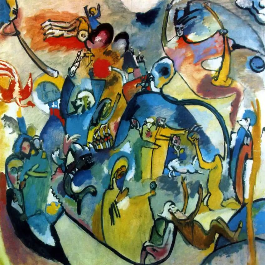 Affiche de Wassily Kandinsky All Saints image murale abstraite en couleur sur toile 30x30cm