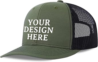 Custom Hats Design Your Own Custom Trucker Hat Bulk Add Logo Text Photo Custom Baseball Cap for Man Woman Army Green/Black Hats